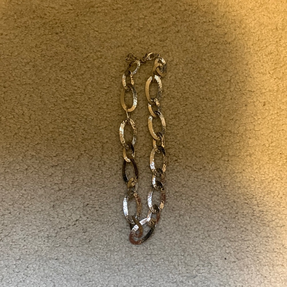 Hammered silver necklace